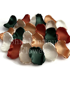 Emerald, Rust, Old Gold, Ivory, Champagne mix of flower petals, Rustic Wedding Decor, Wedding Aisle Decor