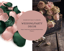 Load image into Gallery viewer, Wedding decorations, Emerald green and blush flower petals, flower girl petals, Bridal Shower Decor