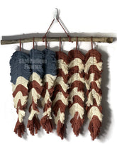 Load image into Gallery viewer, Feather American Flag, Macrame feathers, American flag wall hanging