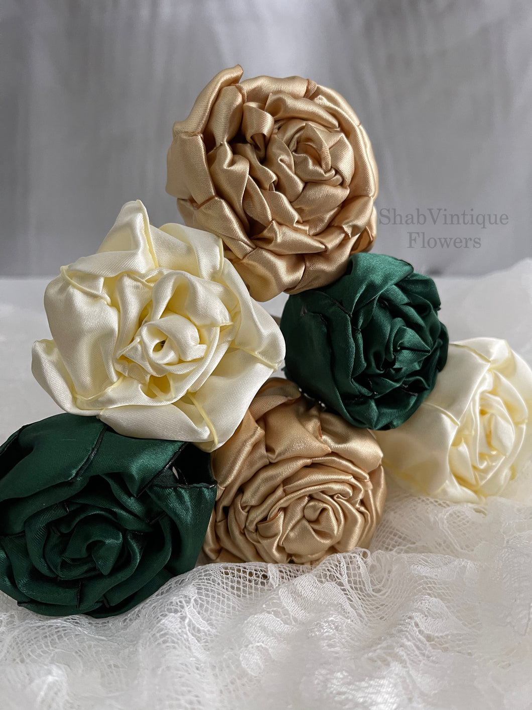 Emerald, Gold, and Ivory Flowers, Reception Table Decor, Flower Centerpieces