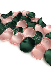 Load image into Gallery viewer, Wedding decorations, Emerald green and blush flower petals, flower girl petals, Bridal Shower Decor
