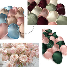 Load image into Gallery viewer, Wedding decorations, Emerald green and blush flower petals, flower girl petals, Bridal Shower Decor