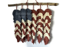 Load image into Gallery viewer, Feather American Flag, Macrame feathers, American flag wall hanging