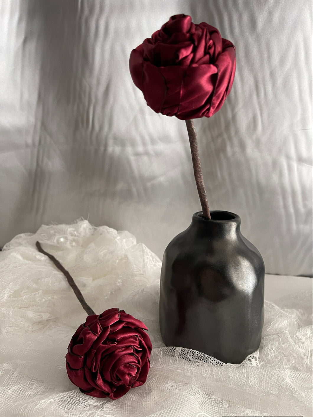 Burgundy flower 12 inch artificial stems, wedding flower centerpiece, reception table decorations, this is for 1 stem