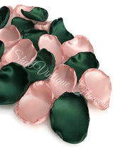 Load image into Gallery viewer, Wedding decorations, Emerald green and blush flower petals, flower girl petals, Bridal Shower Decor