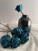 Load image into Gallery viewer, Teal flower 12 inch stems 1 inch diameter, Wedding Flower centerpiece, reception table decorations, Wedding Arch Flowers