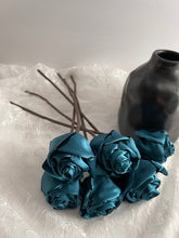 Load image into Gallery viewer, Teal flower 12 inch stems 2 inch diameter, Wedding Flower centerpiece, reception table decorations, Wedding Arch Flowers