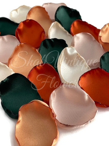 Emerald, Rust, Old Gold, Ivory, Champagne mix of flower petals, Rustic Wedding Decor, Wedding Aisle Decor