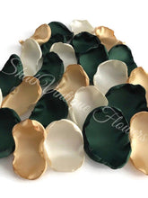 Load image into Gallery viewer, Emerald, Gold, Ivory Flower Petals