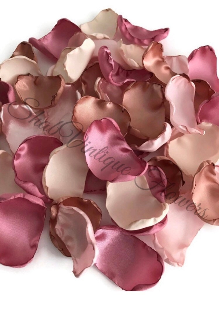 Burgundy Antique Rose Gold Rose Petals for Wedding Decor-fall Bridal Shower  Decorations-flower Girl Accessories-floral Confetti to Toss 