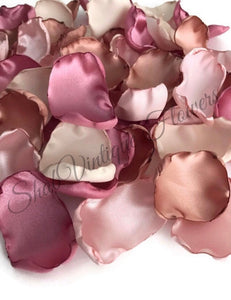 Dusty rose, blush, cream, and rose gold flower petals, rose petals, dusty pink table decor, flower girl petals, wedding, baby shower decor