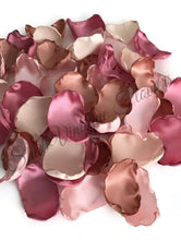 Load image into Gallery viewer, Dusty rose, blush, cream, and rose gold flower petals, rose petals, dusty pink table decor, flower girl petals, wedding, baby shower decor