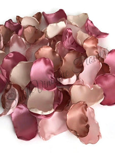 Dusty rose, blush, cream, and rose gold flower petals, rose petals, dusty pink table decor, flower girl petals, wedding, baby shower decor