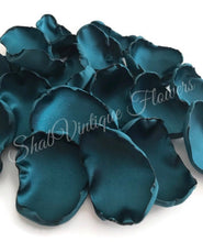 Load image into Gallery viewer, Dark Teal Flower Petals, Teal rose petals, flower girl petals, Reception Table Decor, Custom wedding aisle decor, birthday party
