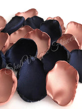 Load image into Gallery viewer, Navy Blue and Rose Gold flower petals, Country Barn Wedding Decor, Wedding Aisle Decor
