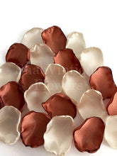Load image into Gallery viewer, Terracotta and Ivory mix of 100 Flower Petals, Flower Girl Petals, Boho Wedding Decor, Fall Wedding Decor