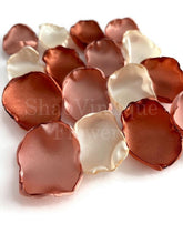 Load image into Gallery viewer, Wedding Decor, Terracotta Flower Petals, Terracotta, Rose Gold, and Ivory mix of 100 Flower Petals, Flower Girl Petals, Fall Wedding Aisle Decor