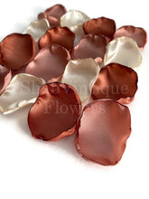 Load image into Gallery viewer, Wedding Decor, Terracotta Flower Petals, Terracotta, Rose Gold, and Ivory mix of 100 Flower Petals, Flower Girl Petals, Fall Wedding Aisle Decor