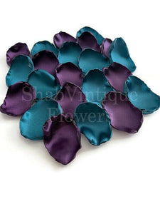 Dark Teal & Purple Flower Petals, flower girl petals, baby shower, bridal shower, birthday party, wedding aisle, cake table, wedding decor