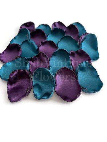 Dark Teal & Purple Flower Petals, flower girl petals, baby shower, bridal shower, birthday party, wedding aisle, cake table, wedding decor