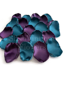 Dark Teal & Purple Flower Petals, flower girl petals, baby shower, bridal shower, birthday party, wedding aisle, cake table, wedding decor