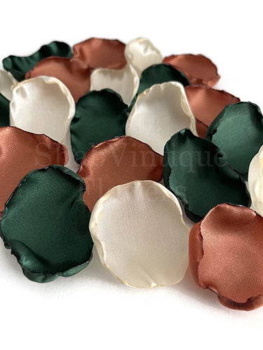 Wedding Table Decor, Terracotta, Emerald and Ivory Flower Petals, Rustic Wedding Aisle Decorations, Birthday Party Decor Ideas