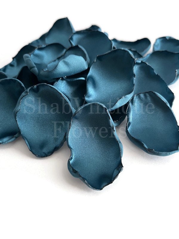 Dark Teal Flower Petals, Teal rose petals, flower girl petals, Recepti ...