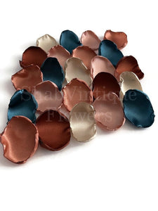 Rustic Wedding Aisle Decorations, Teal, Terracotta, Sienna, Champagne, and Rose Gold Flower Petals, flower girl petals, hen party decor