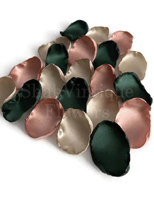 Emerald green Rose Gold and Champagne mix of flower petals, flower girl petals, Wedding Aisle Decor, Wedding Decorations
