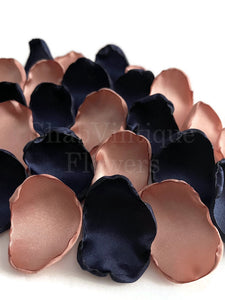 Navy Blue and Rose Gold flower petals, Country Barn Wedding Decor, Wedding Aisle Decor