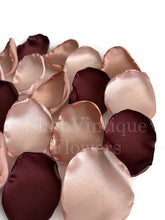 Load image into Gallery viewer, Burgundy, blush pink, rose gold mix of flower petals, rose petals, Burgundy table decor, flower girl petals, wedding, baby shower decor
