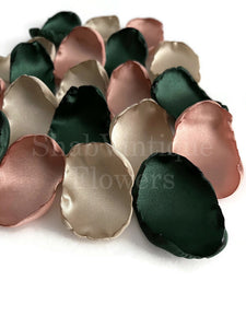 Emerald green Rose Gold and Champagne mix of flower petals, flower girl petals, Wedding Aisle Decor, Wedding Decorations
