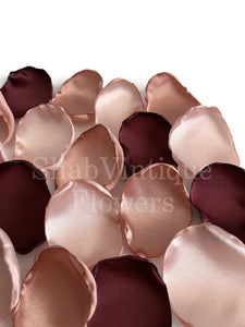 Burgundy, blush pink, rose gold mix of flower petals, rose petals, Burgundy table decor, flower girl petals, wedding, baby shower decor