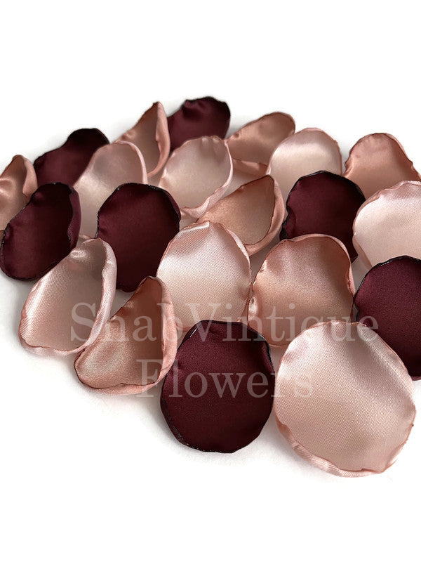 Burgundy, blush pink, rose gold mix of flower petals, rose petals, Burgundy table decor, flower girl petals, wedding, baby shower decor