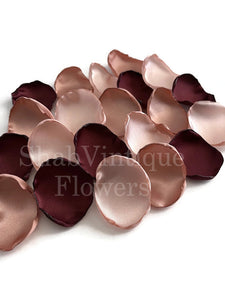 Burgundy, blush pink, rose gold mix of flower petals, rose petals, Burgundy table decor, flower girl petals, wedding, baby shower decor
