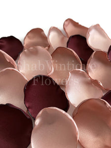 Burgundy, blush pink, rose gold mix of flower petals, rose petals, Burgundy table decor, flower girl petals, wedding, baby shower decor