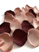 Load image into Gallery viewer, Burgundy, blush pink, rose gold mix of flower petals, rose petals, Burgundy table decor, flower girl petals, wedding, baby shower decor