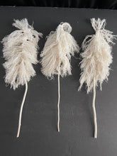 Load image into Gallery viewer, Naturalistic Pampas grass 3 - 12” stems, Boho Wedding Centerpiece, Rustic Wedding Reception Decorations, Cream Home Decor, feather flowers