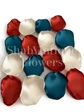 Load image into Gallery viewer, Teal, Rust, Ivory mix of 100 flower petals